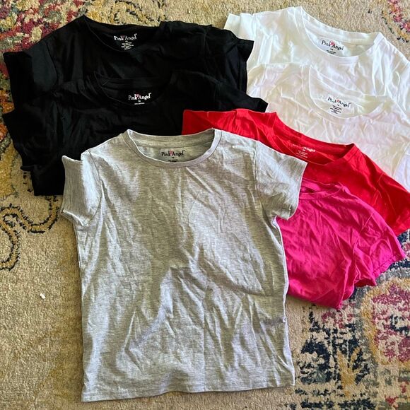 Lot of 6 Girls’ Basic T-Shirts – Pink Angel – Size 7/8 - Picture 1 of 2